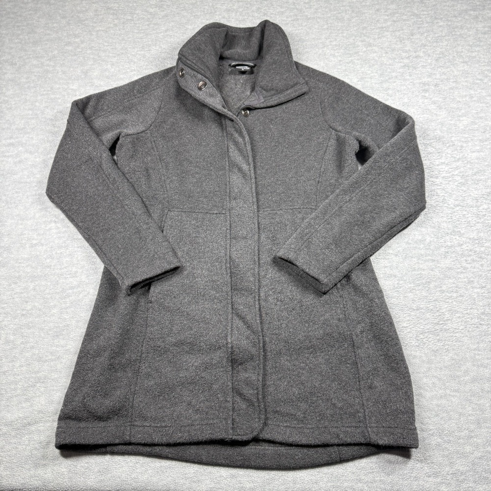 Kuhl Jacket Womens M Gray Alska Long Fleece Coat High Collar Full Zip Outdoor